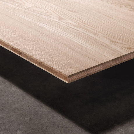 Vollholzplatte Eiche - Drei-Schichtplatte mit durchgehenden Lamellen - Vamper