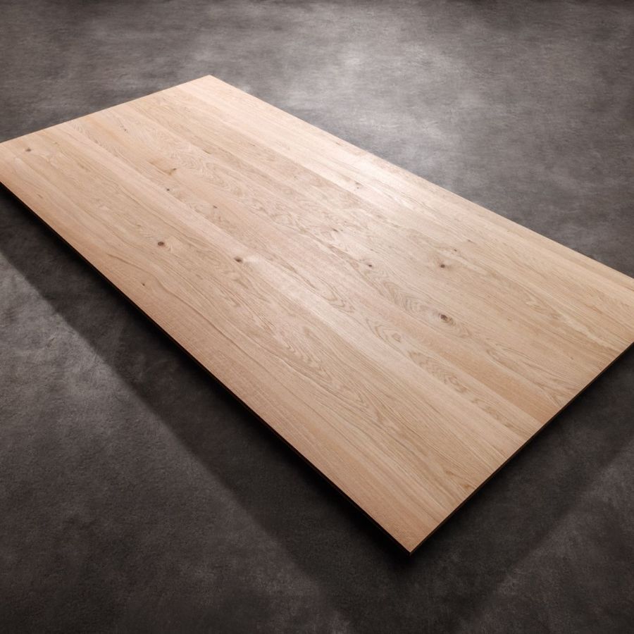 Vollholzplatte Eiche - Drei-Schichtplatte mit durchgehenden Lamellen - Vamper