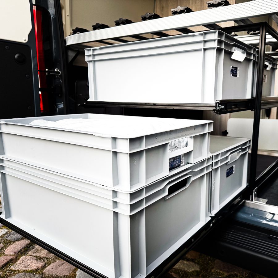 Heckauszug (Regal-System) für Kastenwagen und Wohnmobile - Vamper