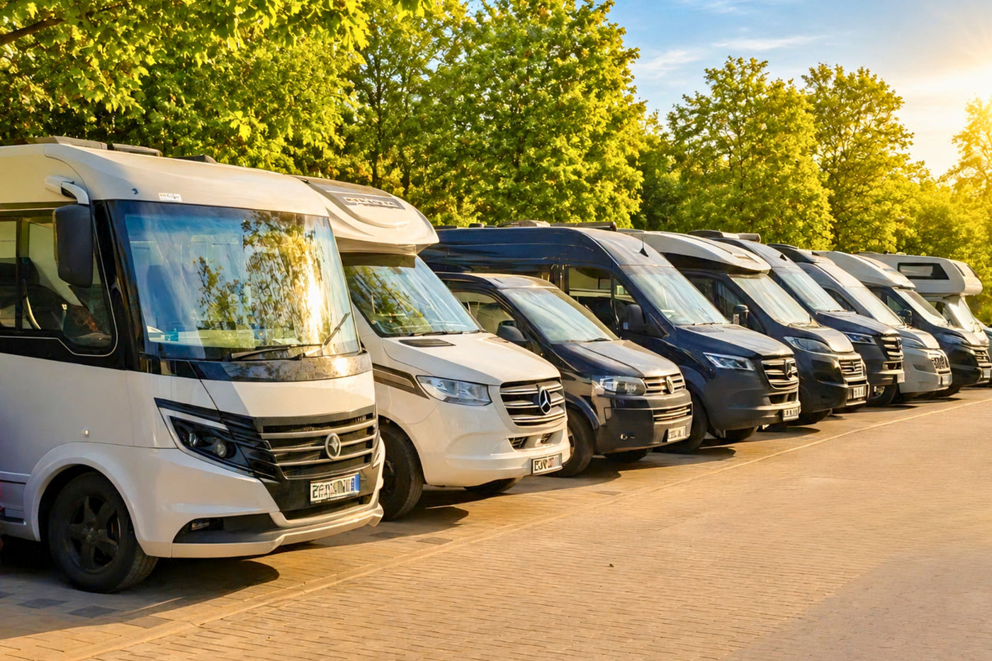Wohnmobile parken vor der Vamper Werkstatt